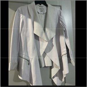 Bisou Bisou white draped leather jacket